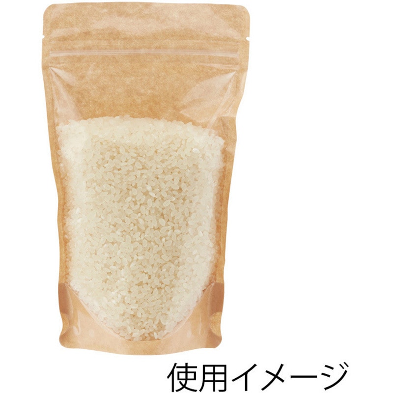 ＨＥＩＫＯ　チャック付スタンド袋　ＯＰ１８−２０　クラフト　片面クリア　＃００６６５７２６２　１セット（１０００枚：２５枚×４０パック） チャック 付き クラフト 袋 片面 透明 25枚 ノッチ あり チャックスタンド袋 OP18-20 片面クリア シモジマ HEIKO | シモジマ  店