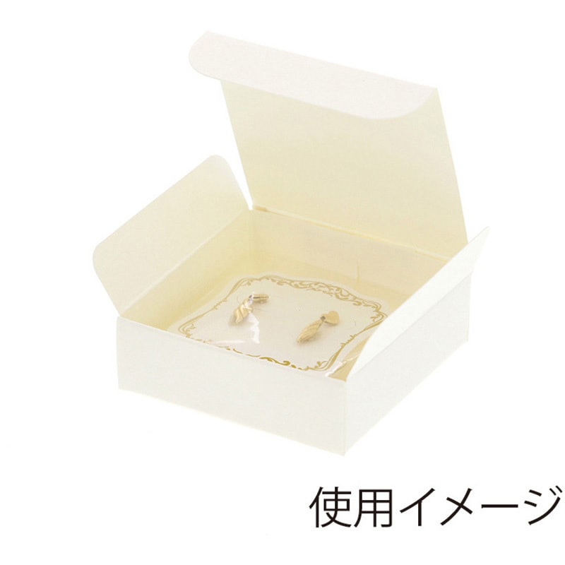 55×55 プチBOX HEIKO ホワイト色 正方形(のアクセサリー台紙) 縦