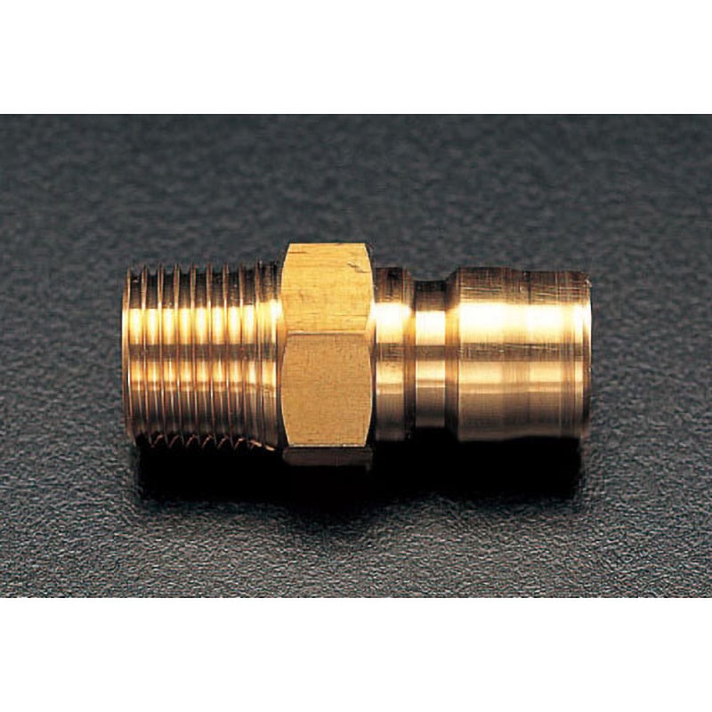 EA140AD-10 R1・1/4”雄ねじプラグ(中圧用/真鍮) エスコ 常用圧力2MPa