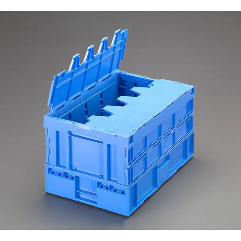 EA506AA-213 658x441x382mm/84．5L折畳コンテナ(青/蓋付) エスコ フタのあり 8,026円