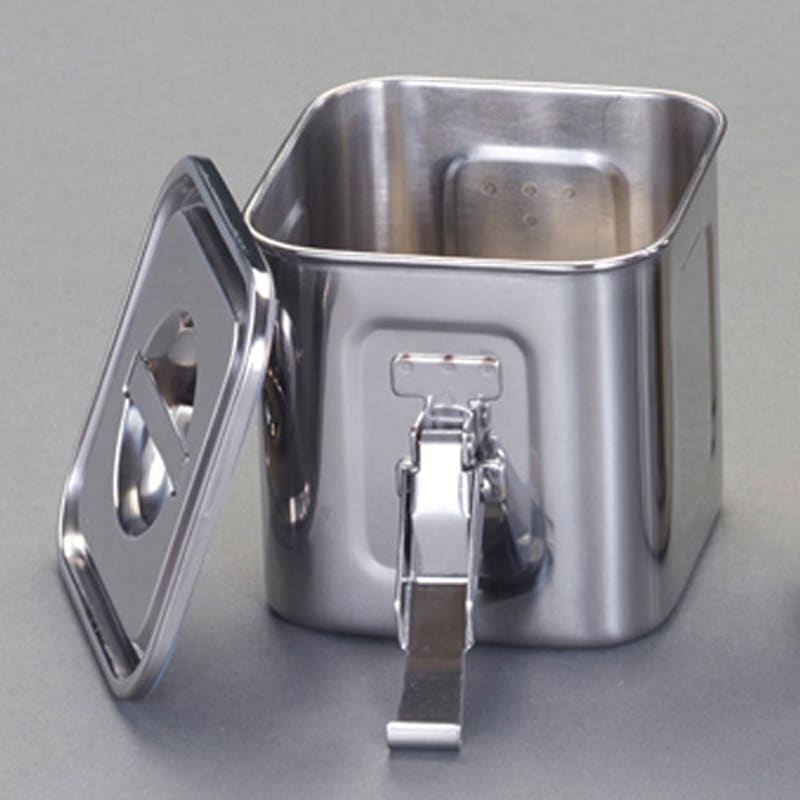 EA508SC-151 105x105x105mmふた付深型ボックス(ステンレス製) エスコ 1.1L