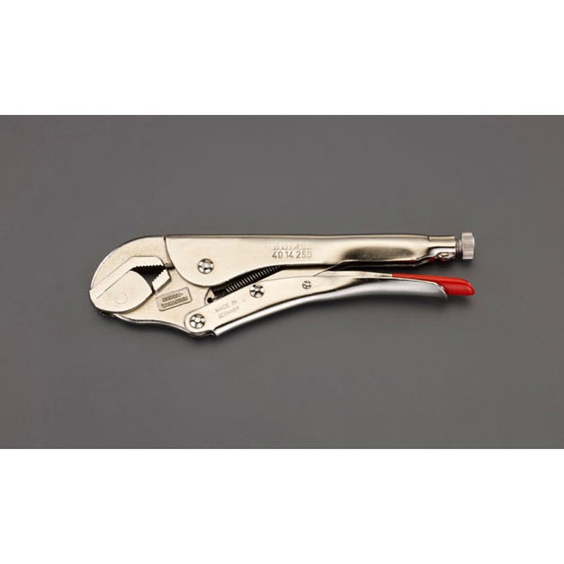 EA533FA-12 250mmロッキングプライヤー エスコ ニッケルメッキ仕上げ 口の開き0/45mm  EA533FA-12