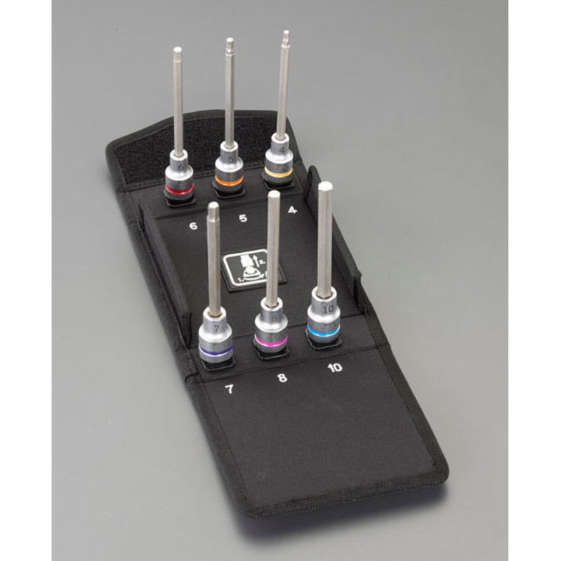 EA617AM-700 1/2”sqx4-10mm[Hex]ビットソケット(ホールド機能付 エスコ 6本組 対辺4.5・5・6・7・8・10mm  EA617AM-700 13,968円