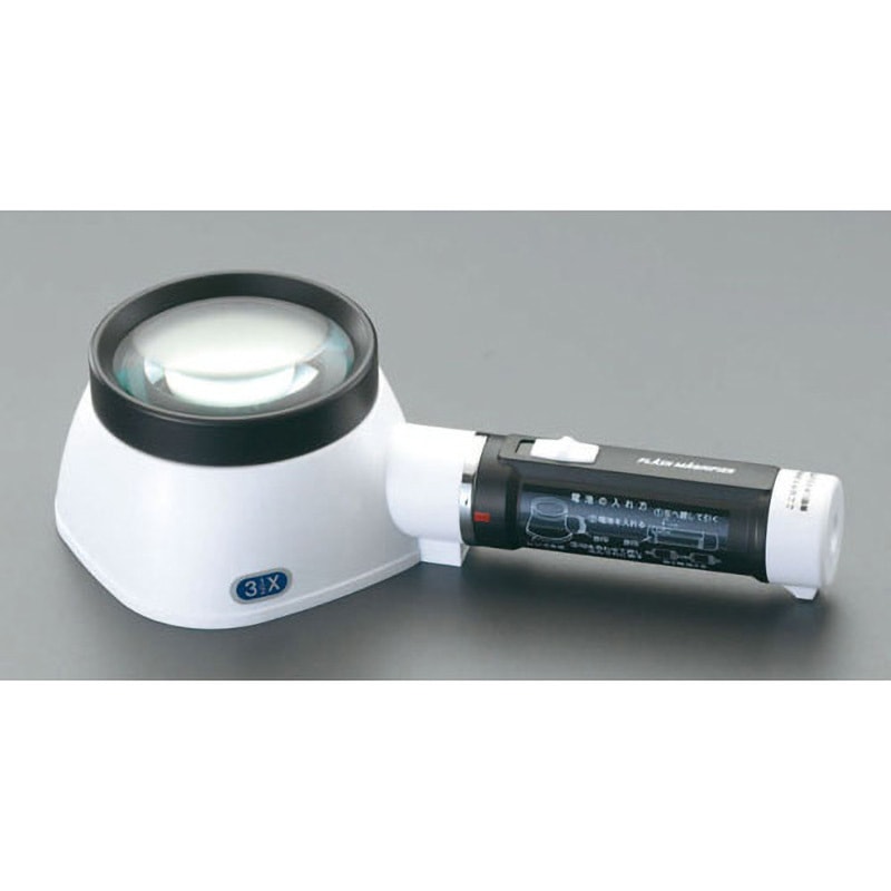 EA756AG-10A x3．5/80mmルーペ(ライト付) エスコ 単2電池2本(別売)