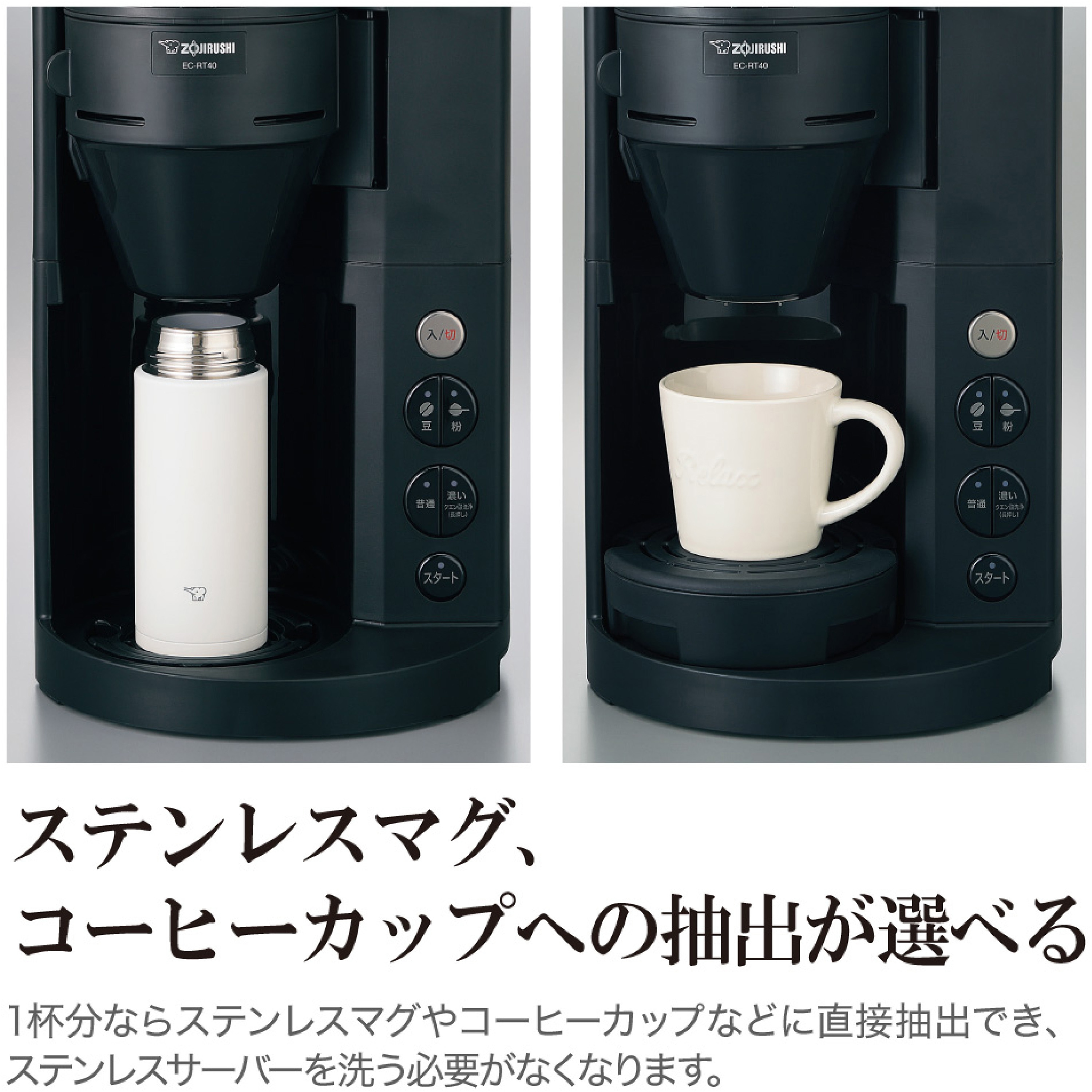 EC-RT40 全自動コーヒーメーカー 珈琲通 象印マホービン ブラック(BA