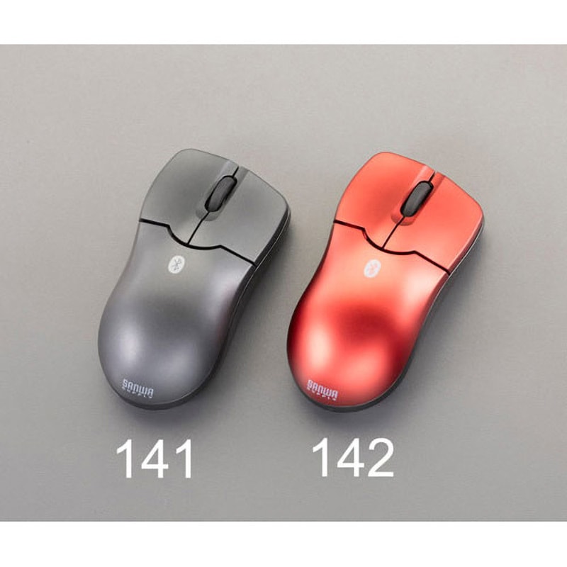 EA764AA-142 [単4x2本]ワイヤレス光学式マウス(レッド) エスコ インターフェイスBluetooth 無線 赤色