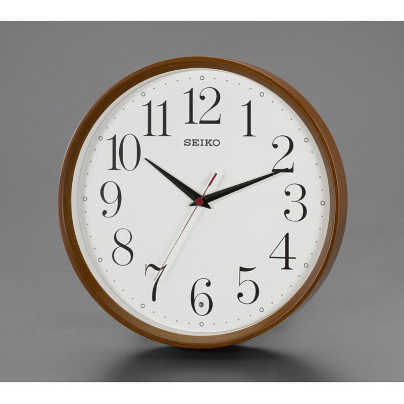 EA798CC-118 直径280mm[電波]掛時計 エスコ 木目色 アナログ