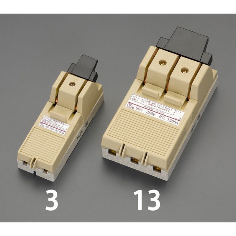 EA940NR-5 100A/2極カバースイッチ(爪付ヒューズ用) エスコ 1個 EA940NR-5