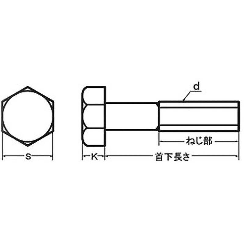 7/8×130 六角ボルト 半ねじ ウィットねじ(ステンレス)(小箱) 1箱(8個