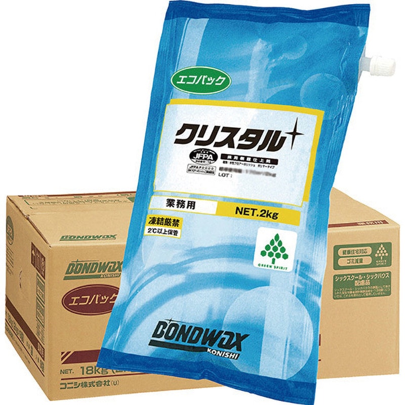 コニシ クリスタルDX 床用樹脂仕上剤 2kg 業務用 クリスタル コニシ エコバックタイプ 1箱(2kg×9袋) 【通販モノタロウ】