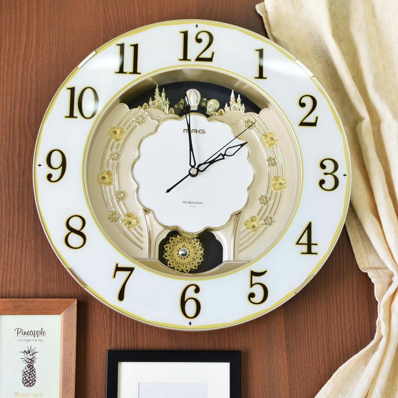 MＡG電波報時掛時計 W-726 CGMーＺホワイト/ゴールド MAG電波報時掛時計 W-726 CGMーZホワイト/ゴールド MAG電波報時