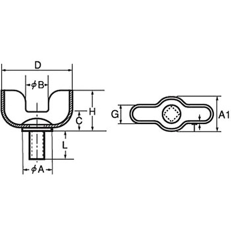 M5×20 プレス蝶ボルト(ステンレス/茶ブロンズ)(小箱) 大阪魂 呼びM5長さ20mm 1箱(150個) 11,535円