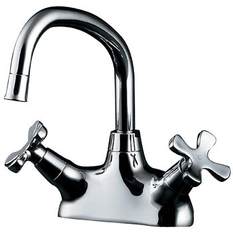 151-201 2ハンドル混合栓 HAnA カクダイ 引棒なし 取付穴径22～26mm  151-201