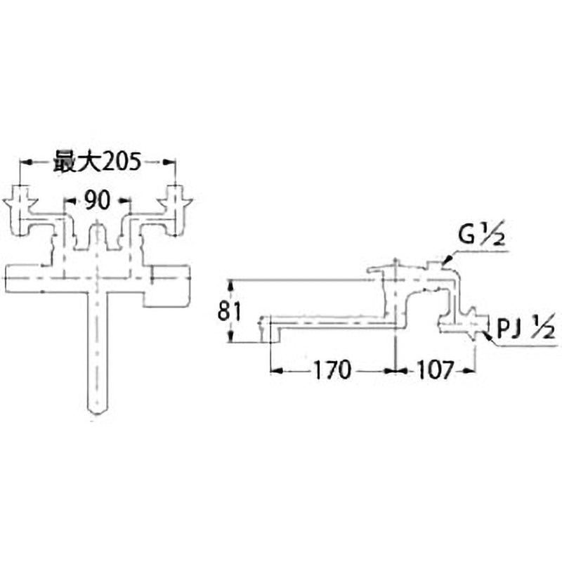 みぽ 173-061｜カクダイ【SALE】♭浴室用蛇口[壁][浴槽・洗い場兼用]