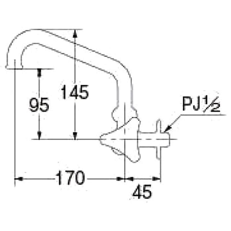 7087 新型横形スワン水栓 13 カクダイ 節水固定コマ仕様