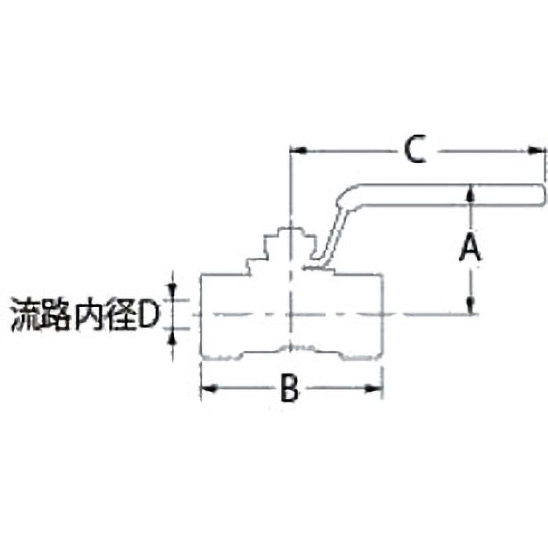 651-051-13 ステンレスボールバルブ カクダイ レバー式 接続Rc
