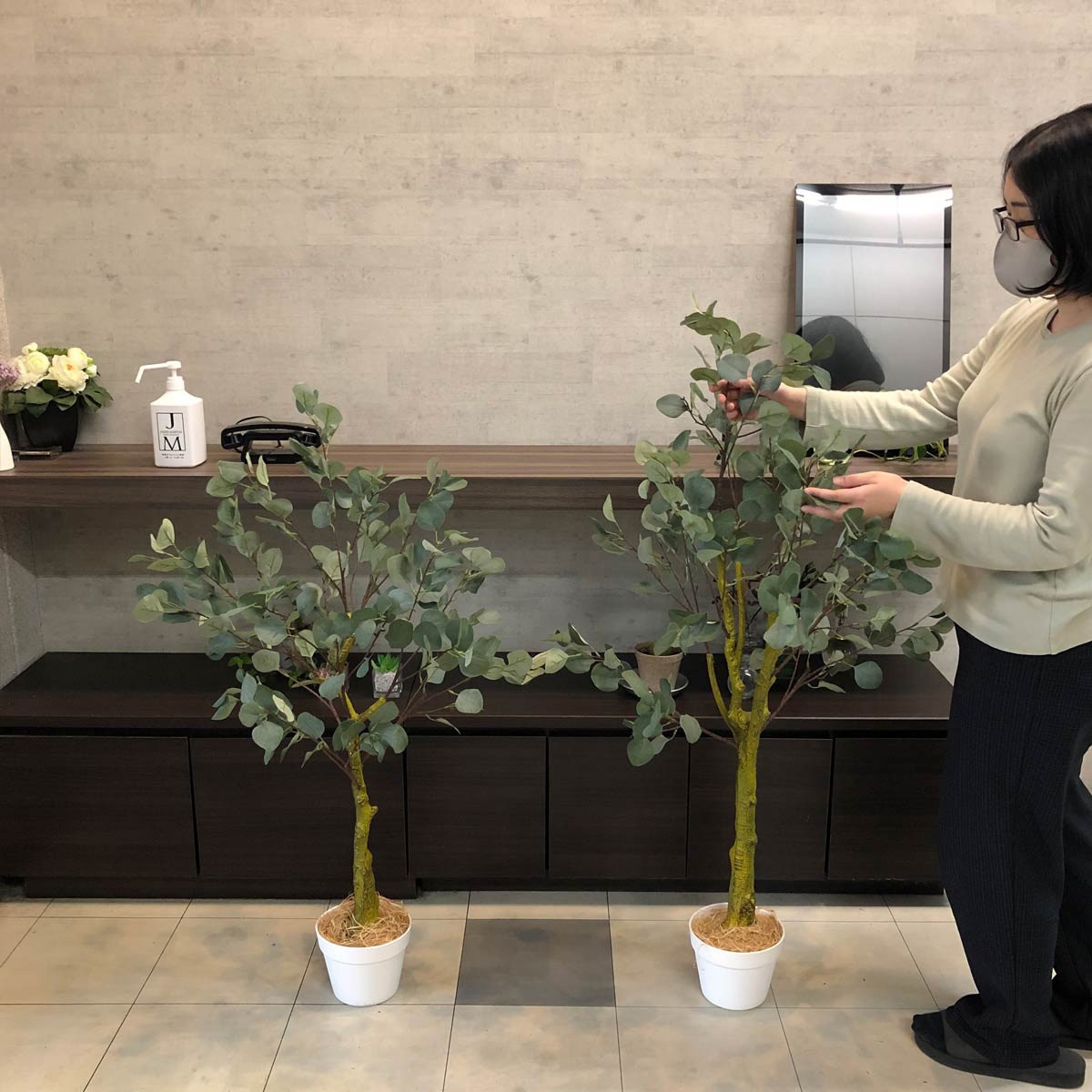 8725-9606 ユーカリ 人工樹木 フェイクグリーン インテリアグリーン 1