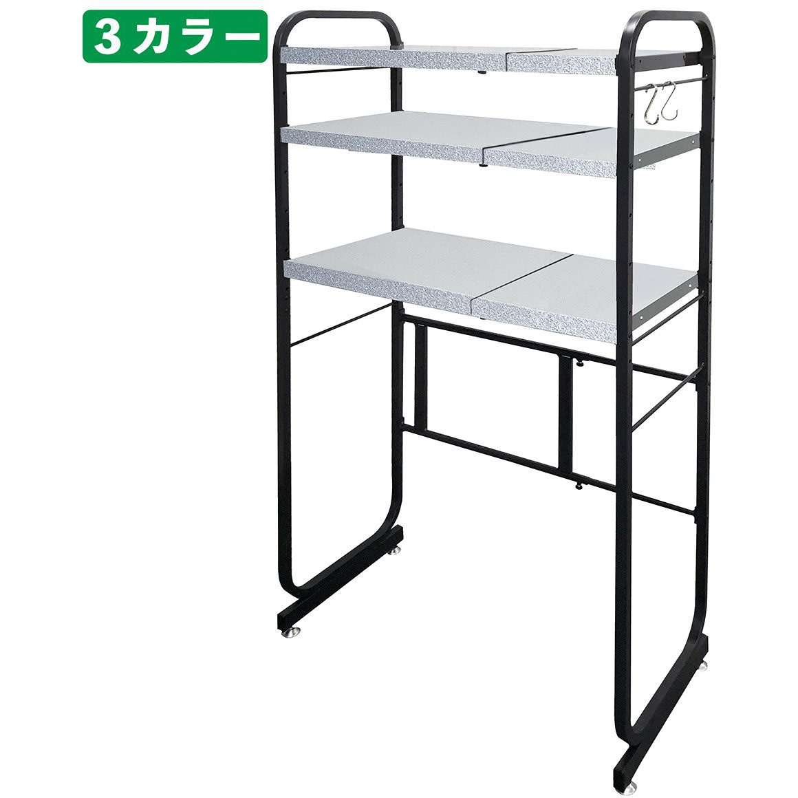 7192-2021 伸縮式キッチンペールラック 3段 1台 ストア・エキスプレス 【通販モノタロウ】