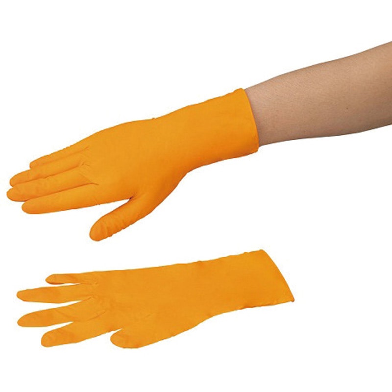 耐薬手袋 ORANGE NITRILE 90枚入 Shield Scientific 全長260mm