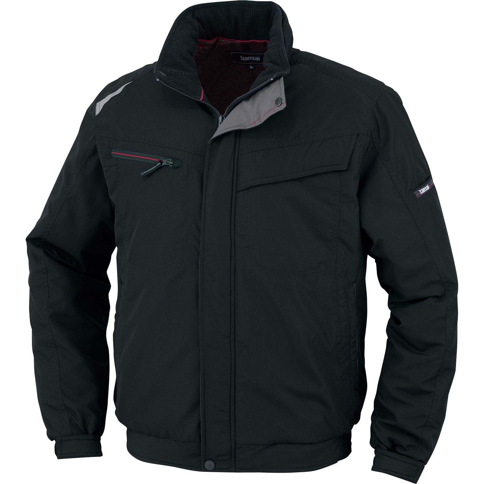 07210 Kansai 反射防寒ブルゾン 07210 大川被服 ポリエステル100% ソフトタフタ クロ色 LL