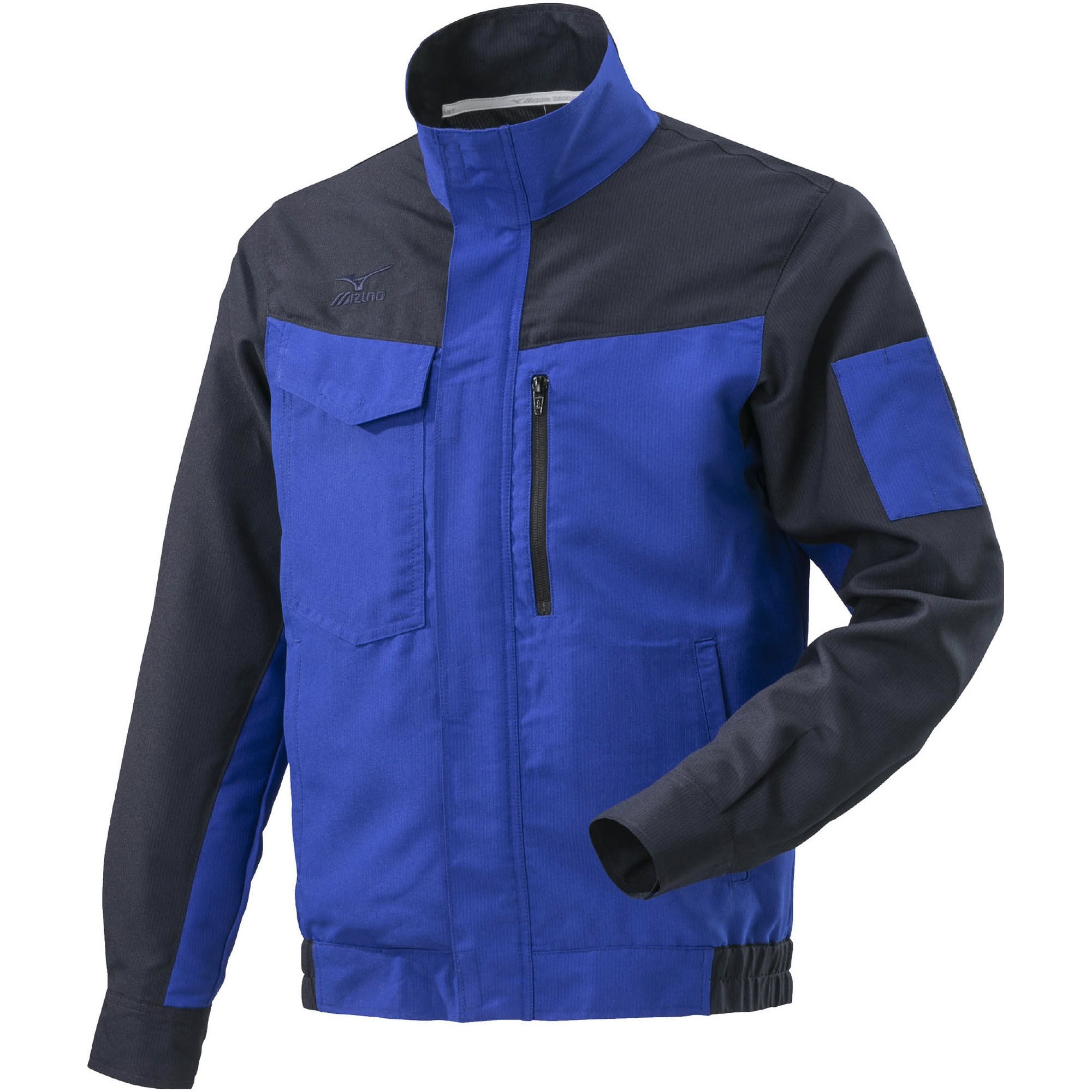F2JE918387 ポリ100%ワークジャケット mizuno(ミズノ) ネイビー×ブルー色 S着丈61.8cm  F2JE918387