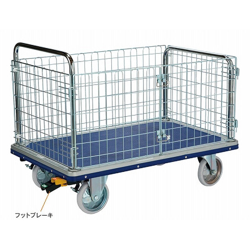 NK507K-SH-ST 観音扉型金網台車/SHタイプ/フットブレーキ付き仕様