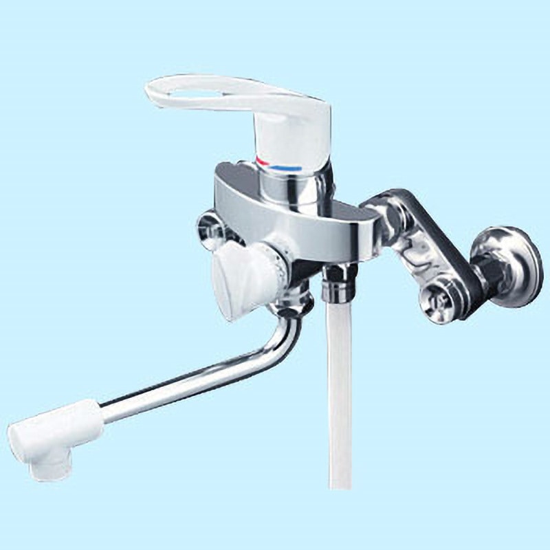 KVK (寒)締めソケット付シングル混合栓(eレバー) KM5010ZTHAEC KVK 楽締めソケット付シングルシャワー付混合栓(eレバー)(寒冷地用