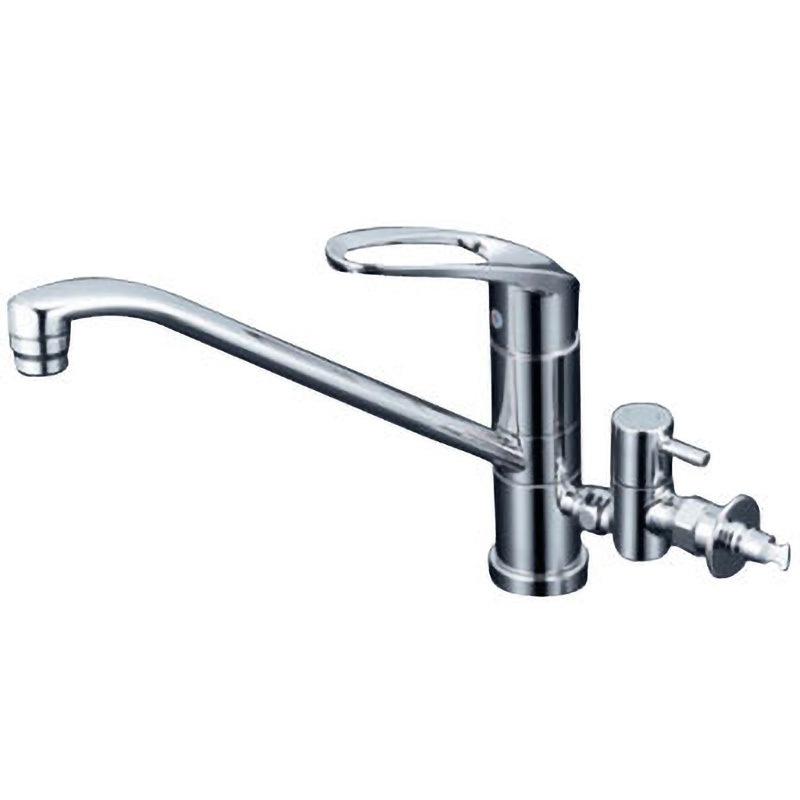 KM5041ZCTTU 流し台用シングルレバー式混合栓(回転分岐止水栓付) KM5041Cシリーズ KVK 寒冷地