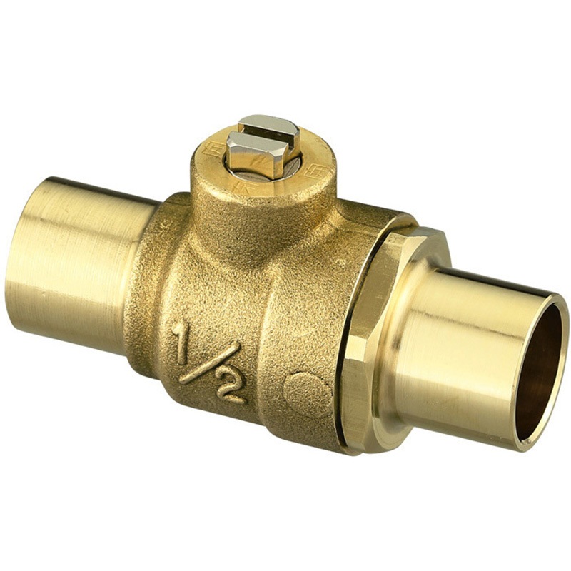 オンダ製作所 ボールバルブ S2型 銅管接続×ナット付アダプター 呼び径12.7×1/2 大ロット 入数:100 S2-0913オンダ製作所 ボールバルブ S2型 銅管接続×ナット付