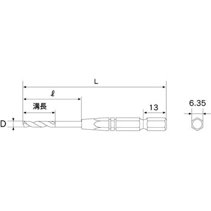 ERD-2.8 電動ドリル用六角シャンク薄板ドリル トップ工業 ハイス ERD-2.8 電動ドリル用六角シャンク薄板ドリル トップ工業 ハイス