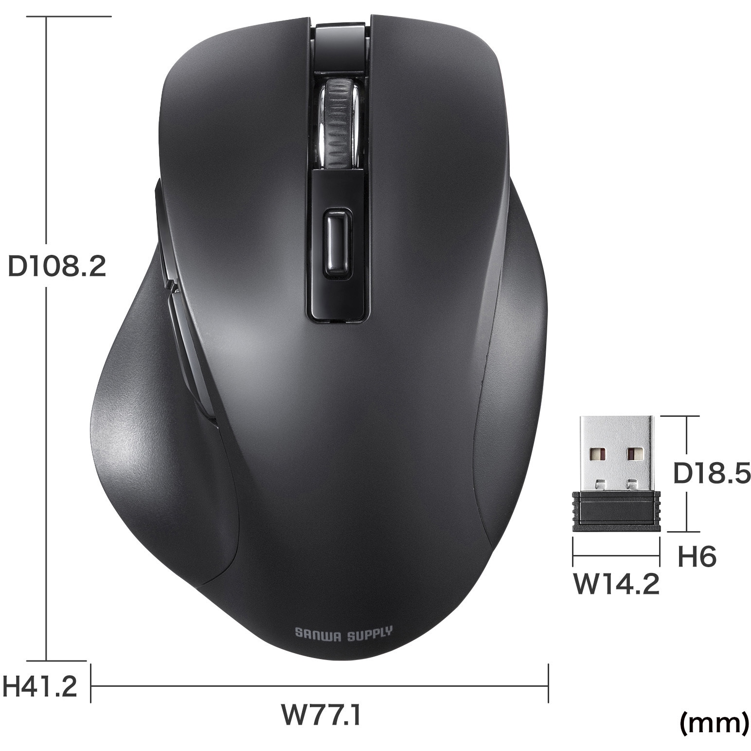 MA-WB518BK ブルーLEDマウス サンワサプライ 2.4GHzワイヤレス