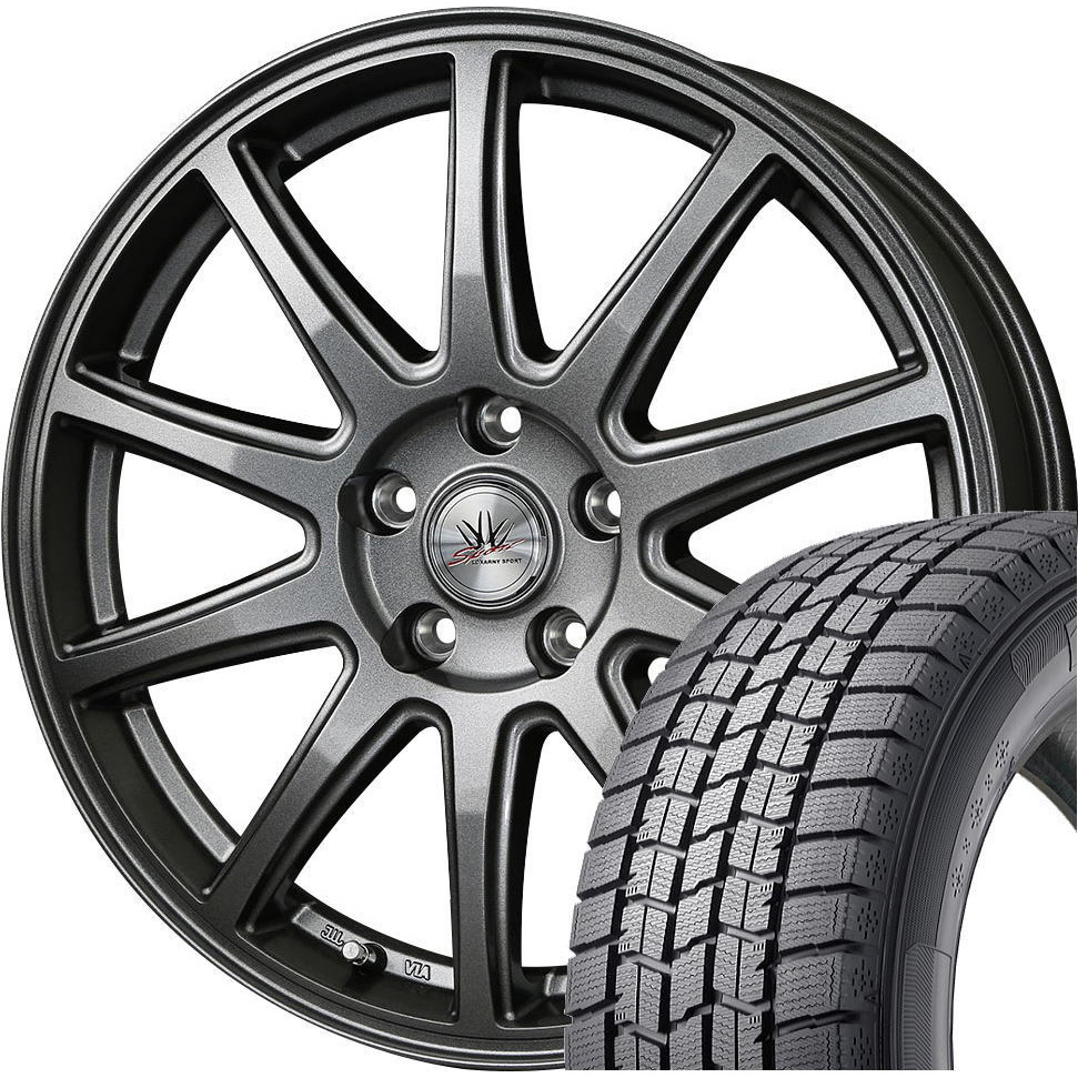 スタッドレスタイヤ 195/65R15 ホイール 4本 5-100 プリウス CT200 ウィッシュ C-07 15インチ DUNLOP スタッドレスタイヤ 195⁄65R15 4本セット 新品