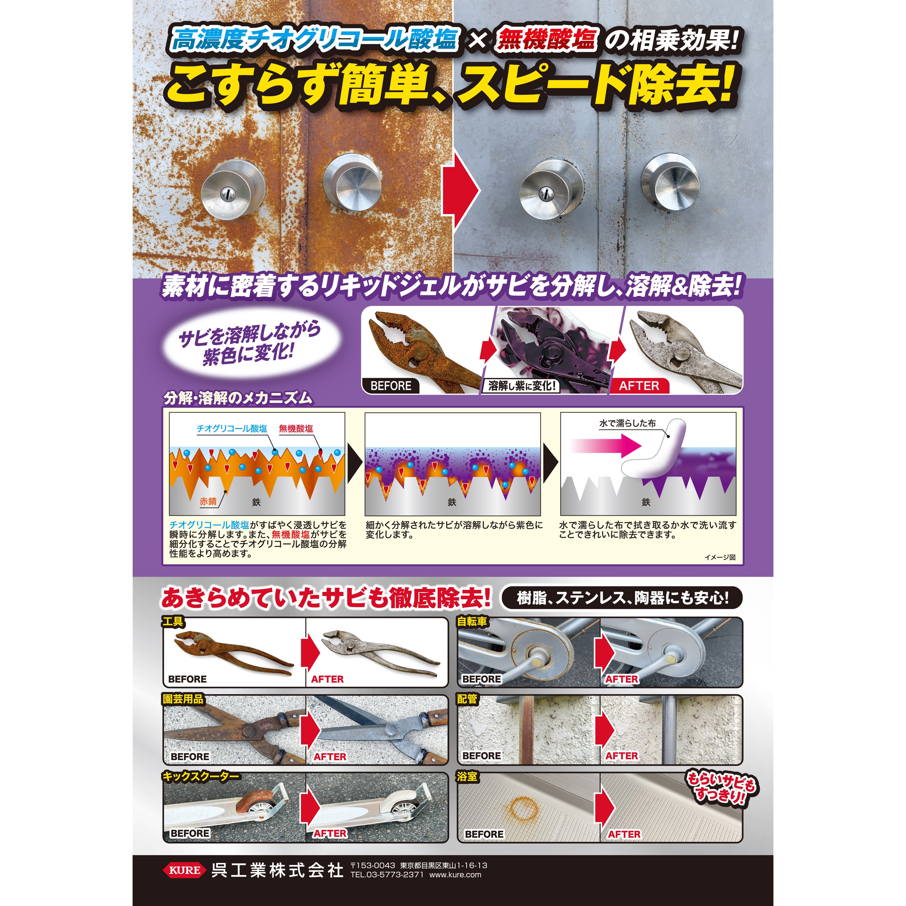 1436 サビ取りストロング 呉工業(クレ) サビの除去用 1本(250g) 【通販
