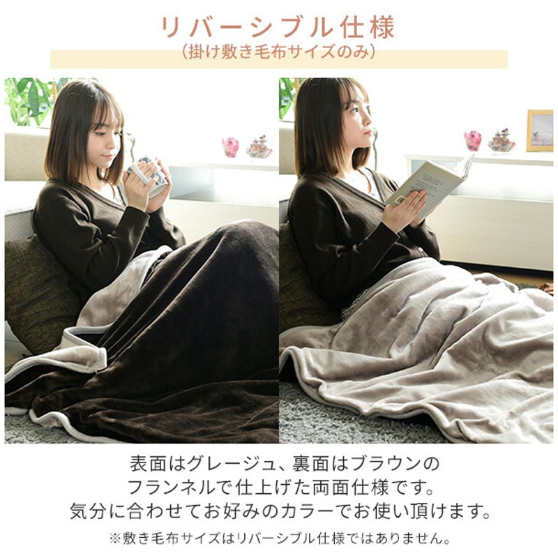 YAMAZEN 電気掛敷毛布　YKSG-F43(GGxBR) YKSG-F43(GG BR) フランネル電気毛布「寝る消臭元」 1枚 YAMAZEN
