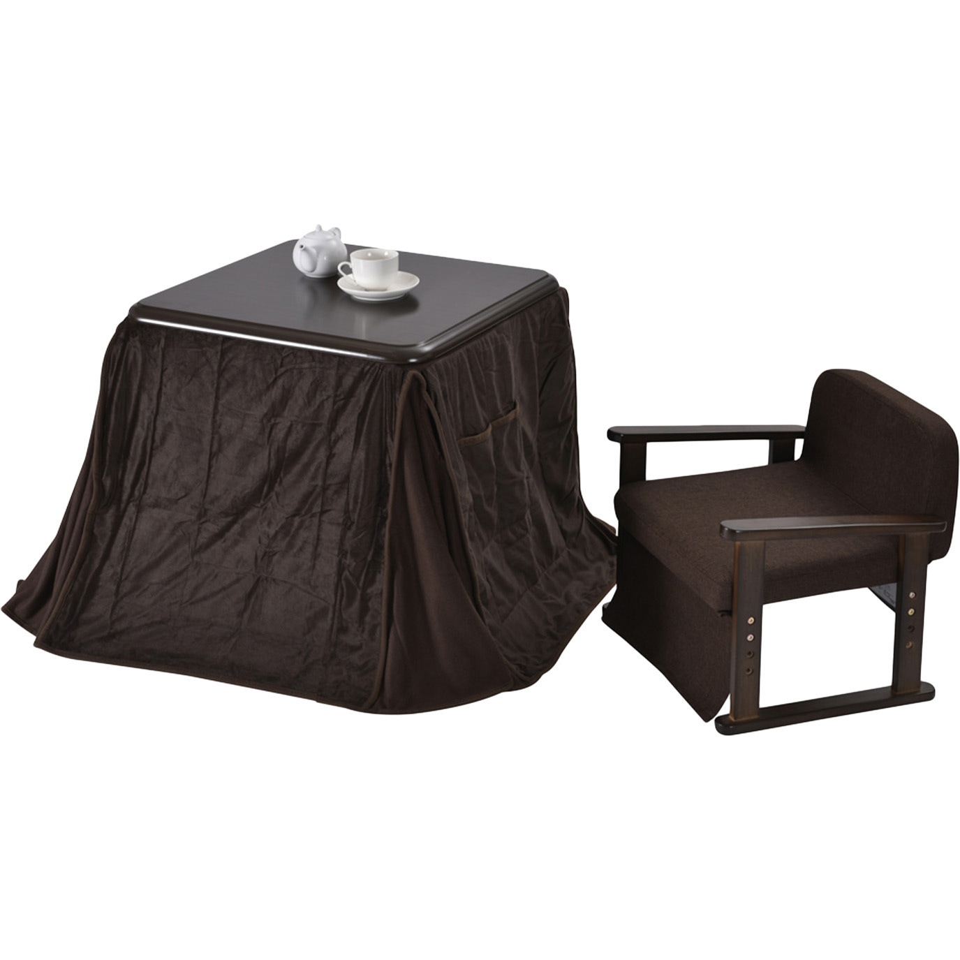 VGA-584(DB) 1人用こたつ&こたつ布団&椅子セット YAMAZEN(山善) 消費