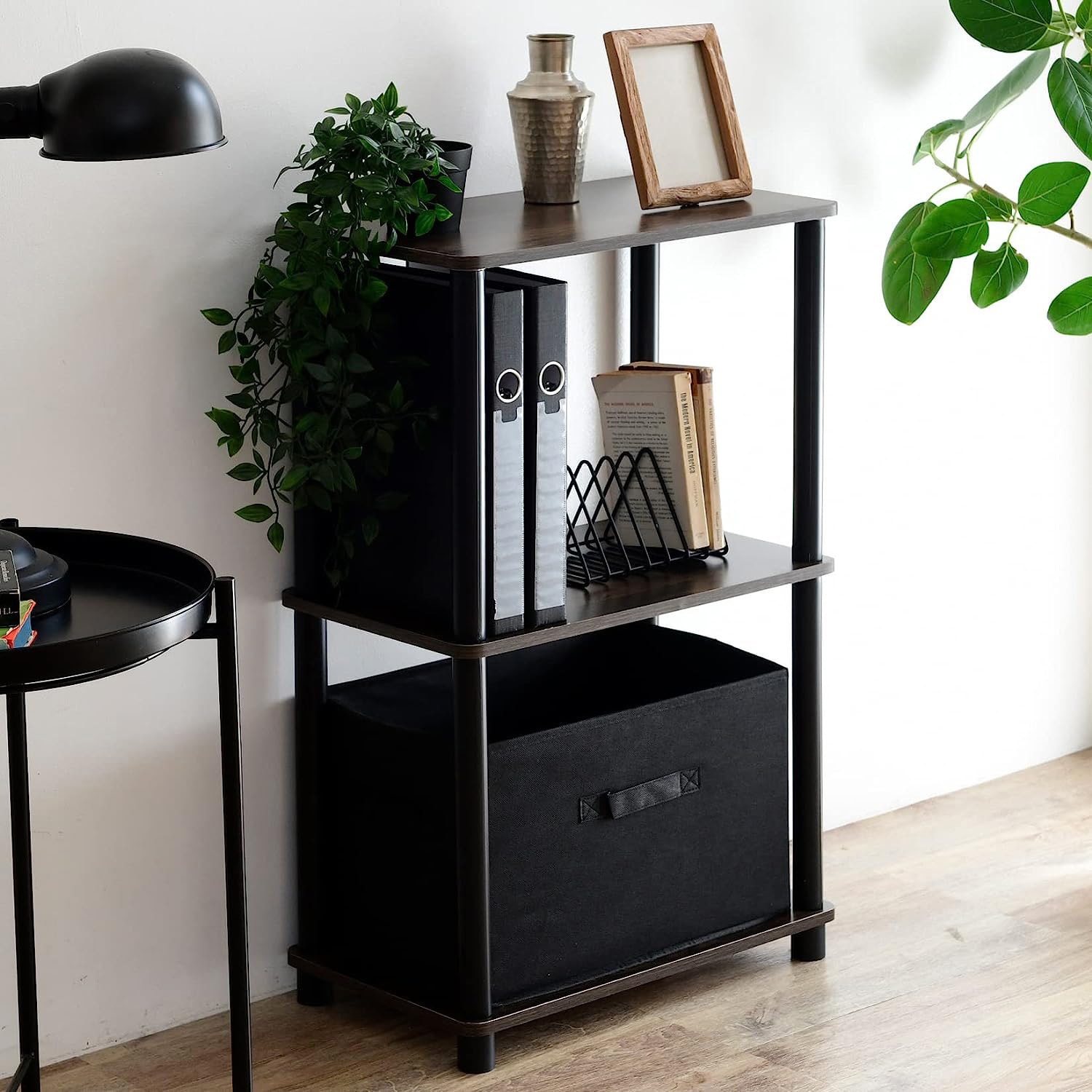 NSR-3(DBR4/BK) 組立簡単 A4対応ラック YAMAZEN(山善) スリム3段