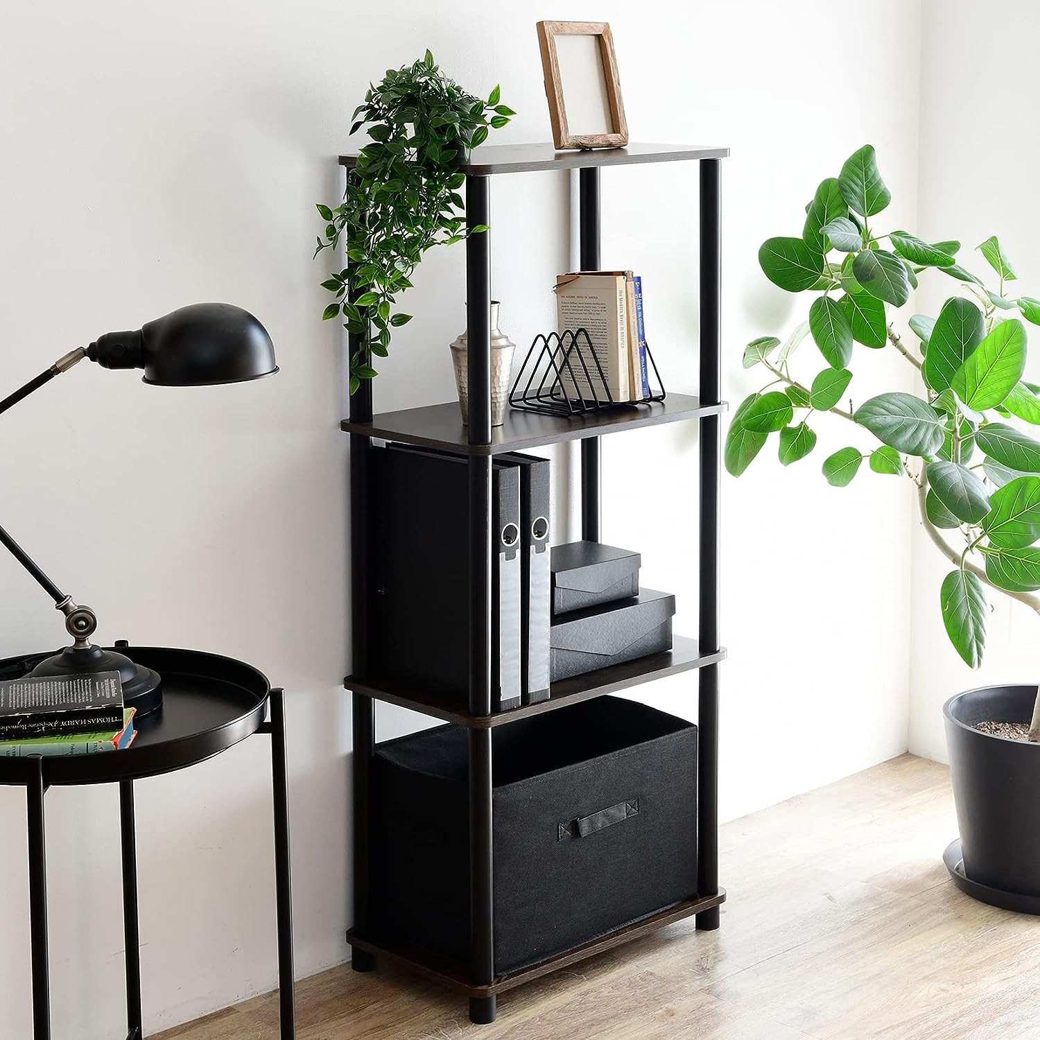 NSR-4(DBR4/BK) 組立簡単 A4対応ラック YAMAZEN(山善) スリム4段