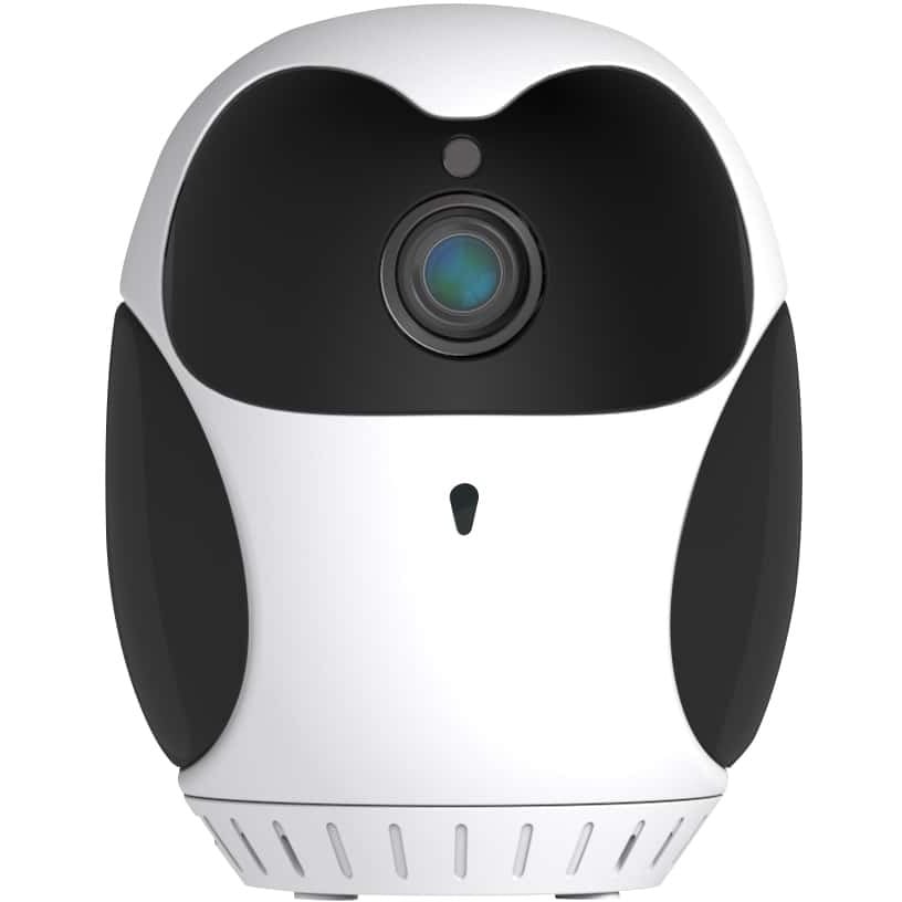 FG-SCAM04-WH フクロウ型バッテリー内蔵Wi-Fiカメラ Fugu 解像度1920×1080p ホワイト色