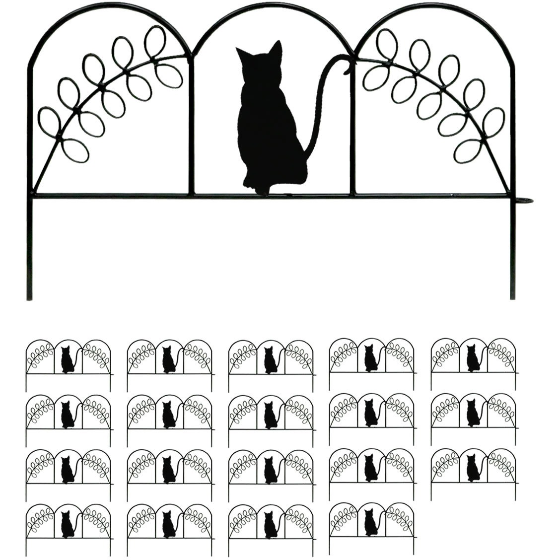 NK7238-20P-BLK アイアンフェンス ミニ(猫) 20枚組 住まいスタイル 1セット NK7238-20P-BLK 19,980円