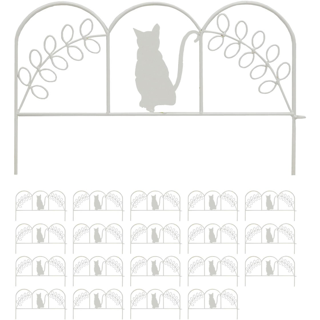 NK7238-20P-WHT アイアンフェンス ミニ(猫) 20枚組 住まいスタイル 1セット NK7238-20P-WHT 19,980円