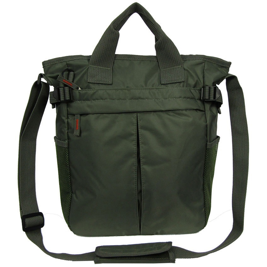 3E77 持ち手付きショルダーバッグ PARTNER ナイロン カーキ色 3E77