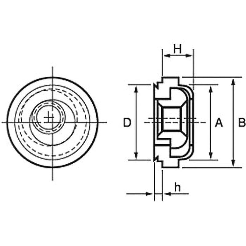 SRS-M3-2 クリンチングフローティングナットSRS(ステンレス)(小箱) ファブエース 呼びM3長さ2mm 1箱(1200個)