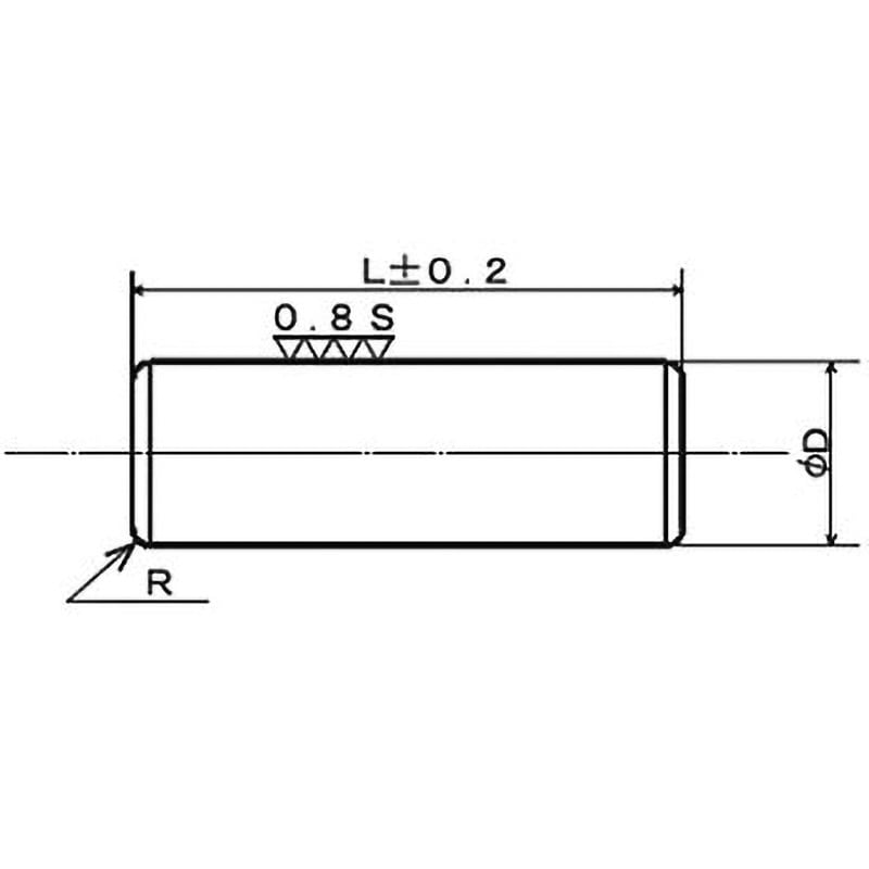 M10×75 ダウェルピン(DP・m6)(鉄/生地)(小箱) 姫野精工所 呼び径M10長さ75mm 1箱(50個)