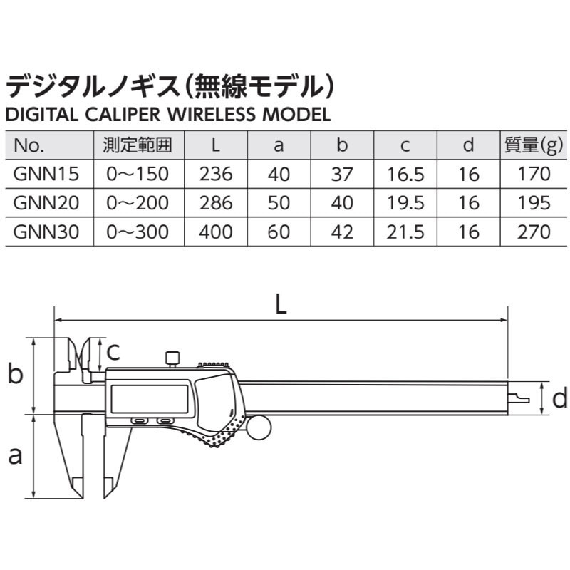 GNN15 デジタルノギス(無線モデル) KTC 測定範囲0~150mm GNN15 デジタルノギス(無線モデル) KTC 測定範囲0~150mm