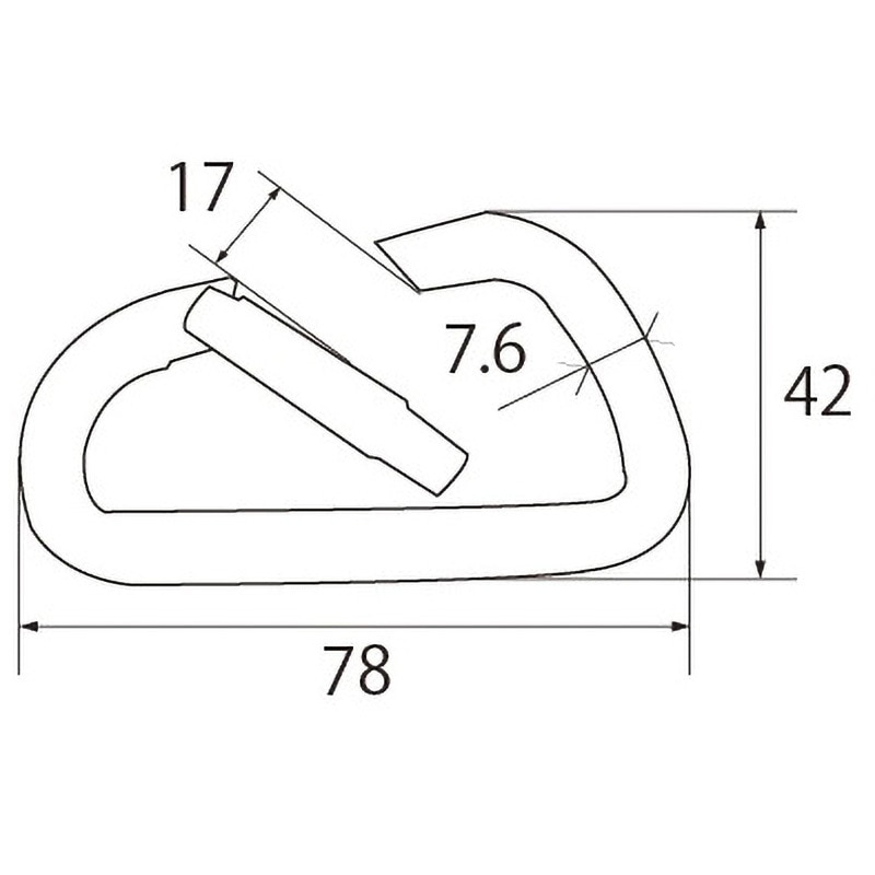8黒 アルミカラビナD型 フジテック・ジャパン 黒色 - 【通販モノタロウ】
