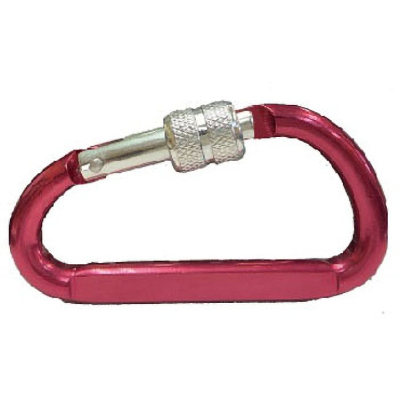 6赤 アルミカラビナD型環付 1個 フジテック・ジャパン 【通販モノタロウ】