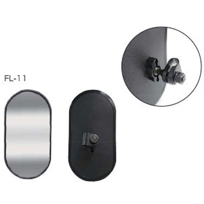 FL-11-2P フォークリフト用サイドミラー 信栄物産 小判型 U字12Φタイプ  1セット FL-11-2P