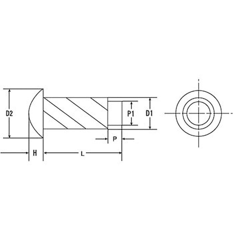 #4×9.5 パーカー鋲(ステンレス)(小箱) 大阪魂 長さ9.5mm 1箱(1000個)