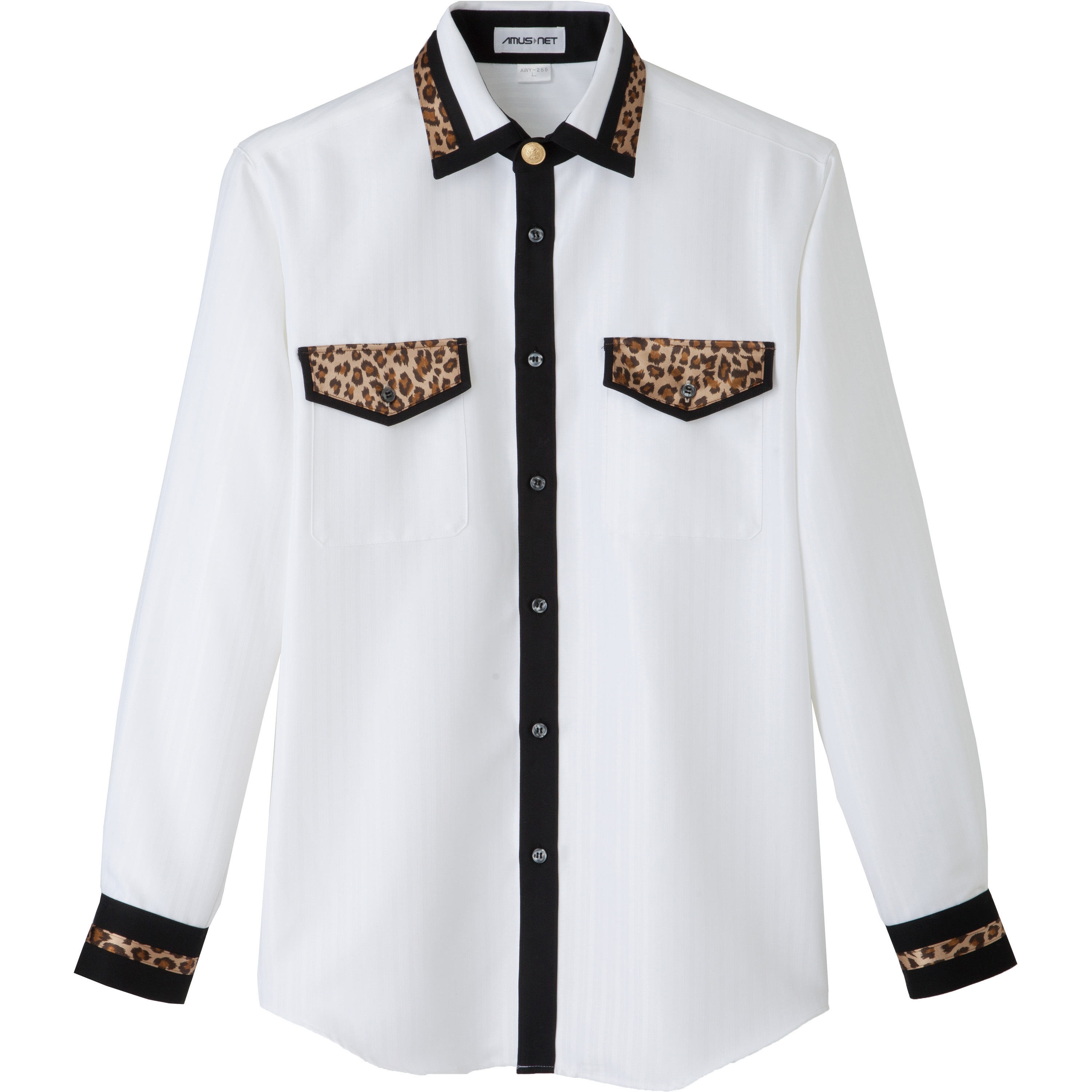 AWY255 AMUS-NET 長袖シャツ カーシーカシマ ホワイト色 サイズSS  AWY255