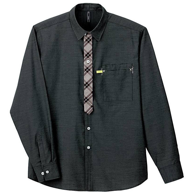 CWY123 CAREAN 長袖チェックシャツ カーシーカシマ ストレッチ/工業洗濯対応機能 ネイビー色 サイズSS  CWY123